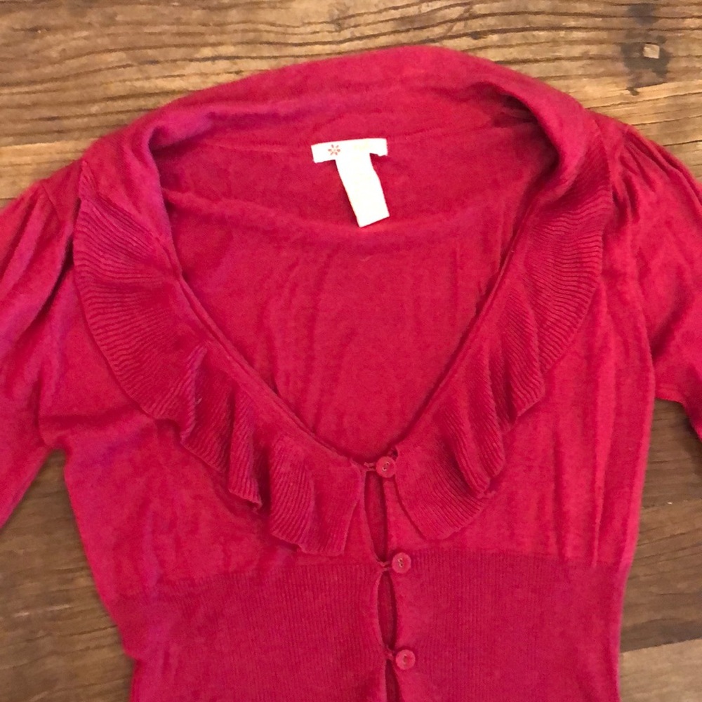 Fitted pink Anthropologie sweater